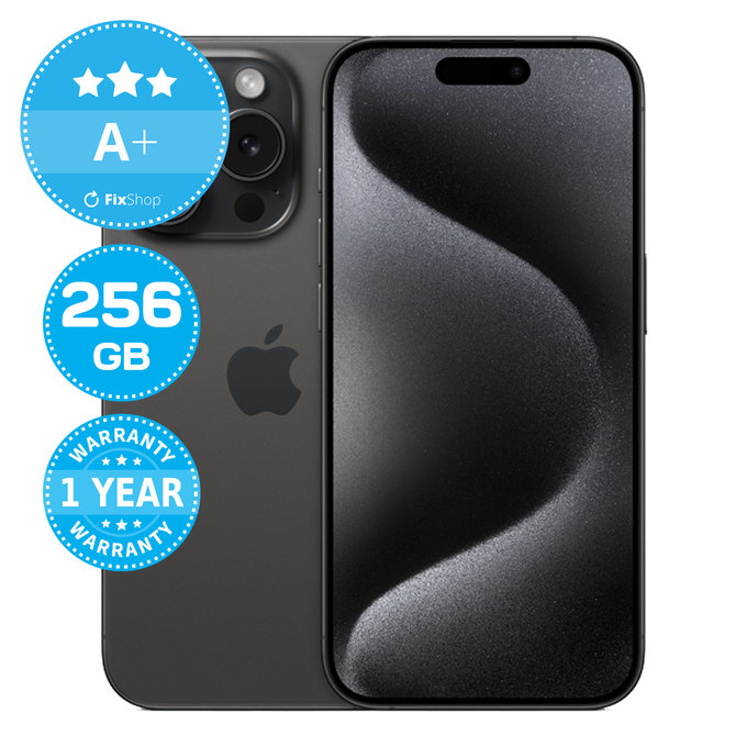 Apple iPhone 15 Pro Black Titanium 256GB A+ Repasovaný