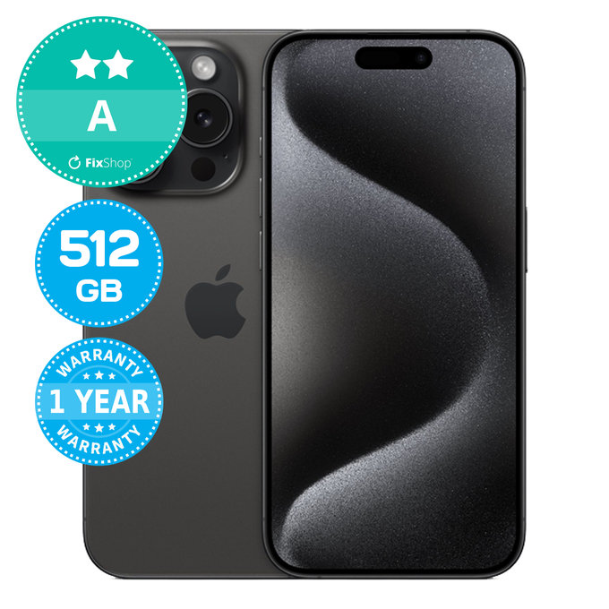 Apple iPhone 15 Pro Black Titanium 512GB A Repasovaný