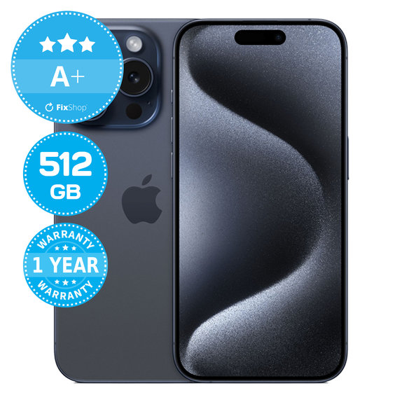 Apple iPhone 15 Pro Blue Titanium 512GB A+ Repasovaný