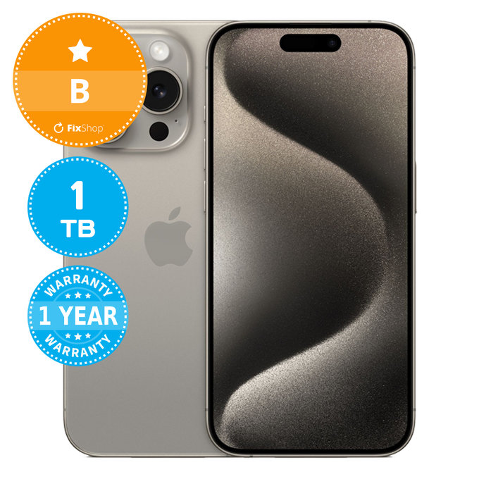 Apple iPhone 15 Pro Natural Titanium 1TB B Repasovaný
