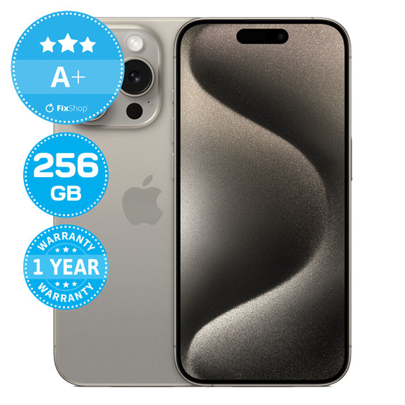 Apple iPhone 15 Pro Natural Titanium 256GB A+ Repasovaný