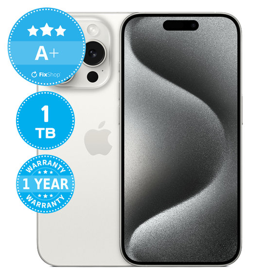 Apple iPhone 15 Pro White Titanium 1TB A+ Repasovaný
