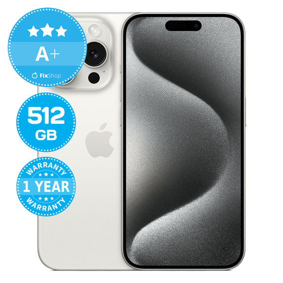 Apple iPhone 15 Pro White Titanium 512GB A+ Repasovaný