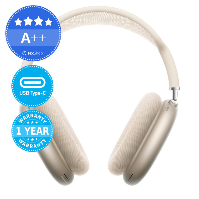 Apple AirPods Max (USB-C) - Starlight A++ Repasované