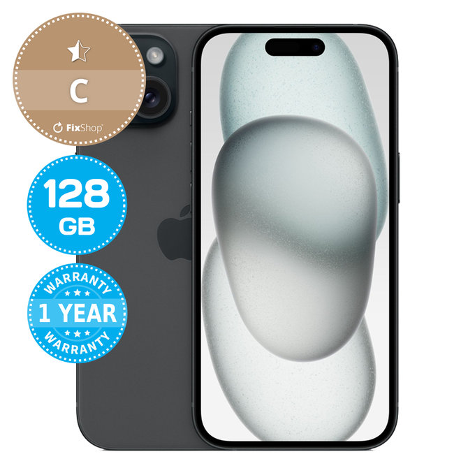 Apple iPhone 15 Black 128GB C Repasovaný