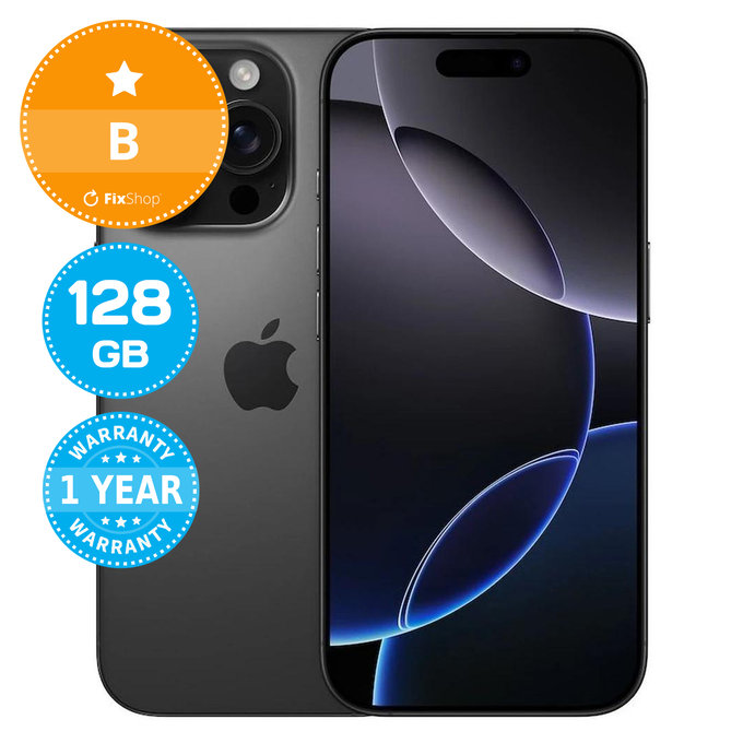 Apple iPhone 16 Pro Black Titanium 128GB B Repasovaný