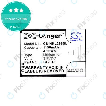 Baterie pro Nokia 2660 Flip 4G, 1150mAh, Li-Ion, 3.7V, BL-L4E, HQ