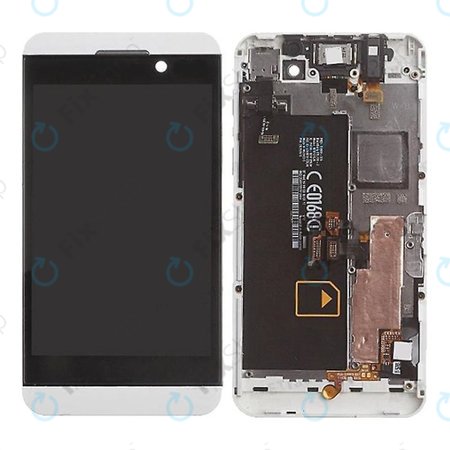 Blackberry Z10 - LCD Displej + Dotykové Sklo + Rám 4G (White) TFT