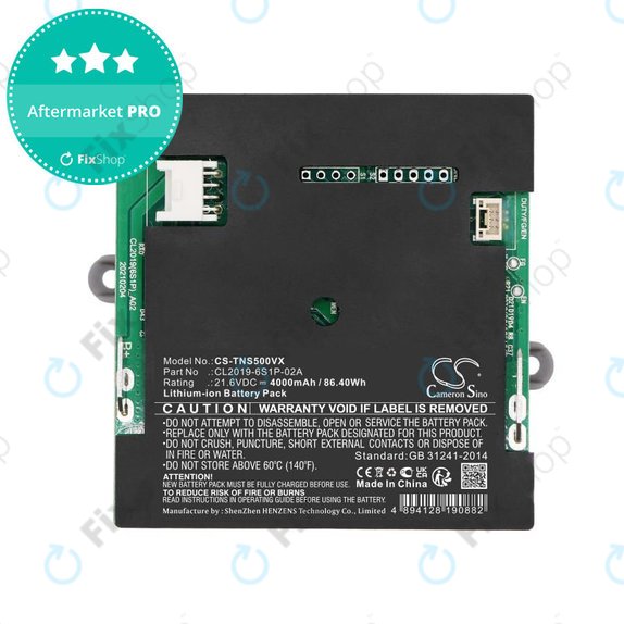 Baterie pro Tineco iFloor S5, 4000mAh, Li-Ion, 21.6V, CL2019-6S1P-02A, HQ