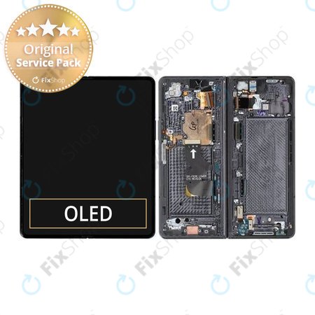 Samsung Galaxy Z Fold 4 F936B - LCD Displej + Dotykové Sklo + Rám (Phantom Black) - GH82-29461A, GH82-29462A Genuine Service Pack