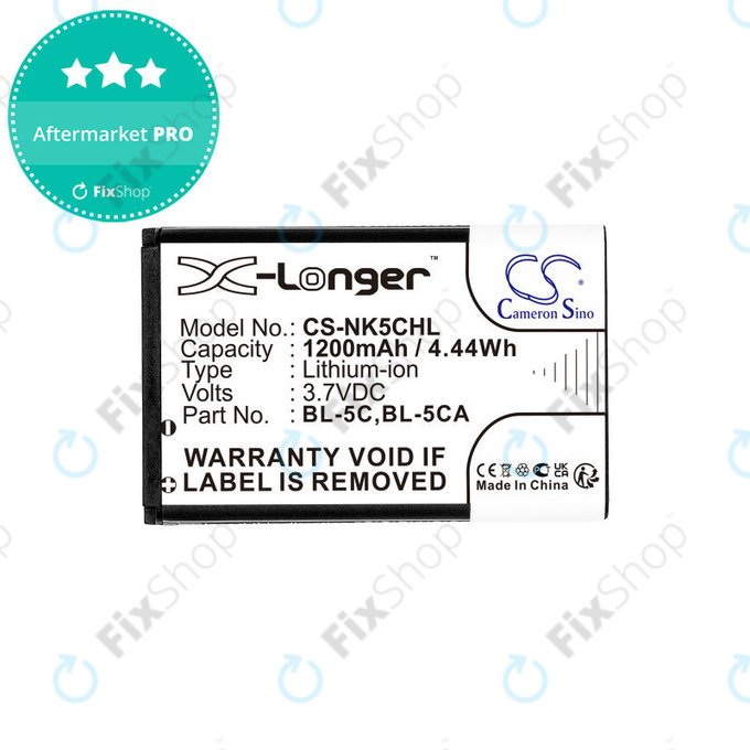 Baterie pro Nokia 1208, 1110, 2310, 1200mAh, Li-ion, 3.7V, BL-5C, HQ