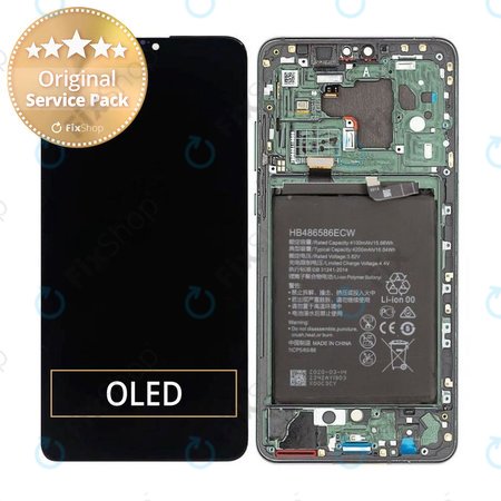 Huawei Mate 30 - LCD Displej + Dotykové Sklo + Rám + Baterie (Emerald Green) - 02353EEJ Genuine Service Pack