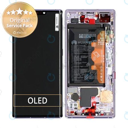 Huawei Mate 30 Pro - LCD Displej + Dotykové Sklo + Rám + Baterie (Space Silver) - 02353EQX, 02353HJH