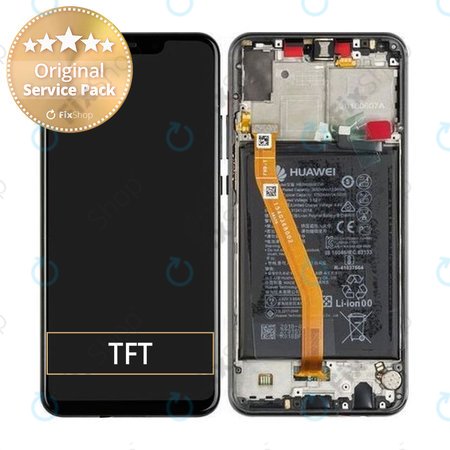 Huawei Nova 3 - LCD Displej + Dotykové Sklo + Rám + Baterie (Black) - 02352BNM, 02352DTH