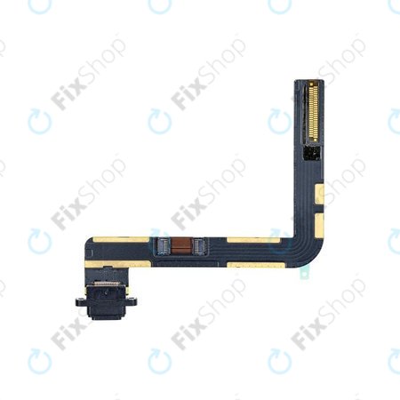 Apple iPad (7th Gen 2019, 8th Gen 2020, 9th Gen 2021) - Nabíjecí Konektor + Flex Kabel (Black)