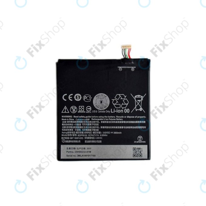HTC Desire 820 - Baterie BOPF6100 2600 mAh - 35H00232-01M