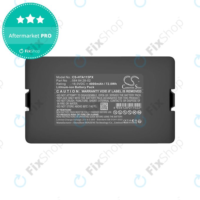 Baterie pro Flymo Easilife 200, Gardena Automower 310, Husqvarna Automower 315X, 4000mAh, Li-Ion, 18.0V, 584 84 28-02, HQ