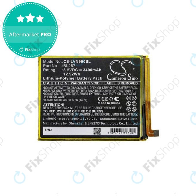 Lenovo K9 Note - Baterie BL287 3400mAh HQ