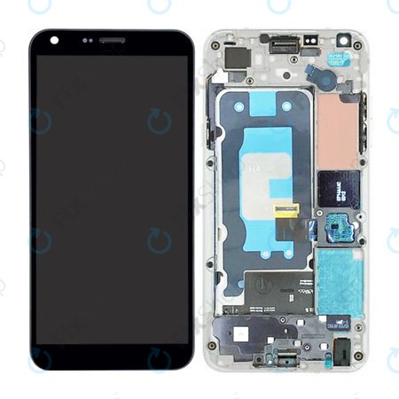 LG Q6 M700N - LCD Displej + Dotykové sklo + Rám (Bílá)