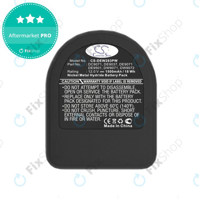 Baterie pro Dewalt DCD940B2, DCD910KX, 1500mAh, Ni-MH, 12V, DC9071, DE9074, HQ