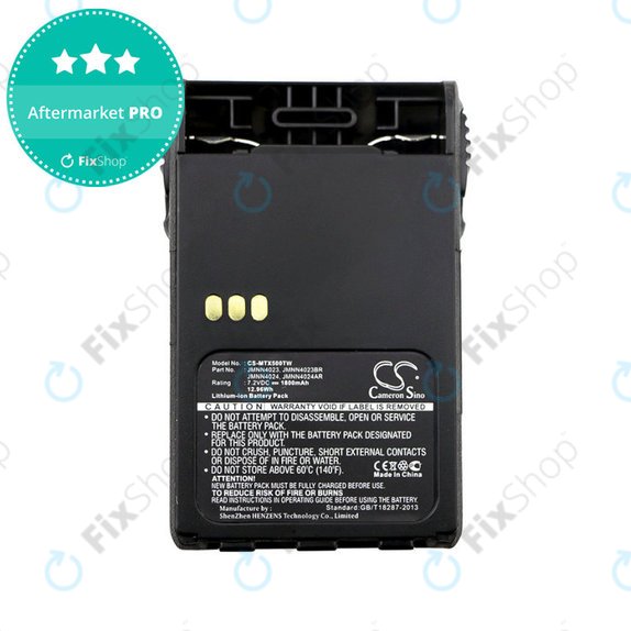 Baterie pro Motorola EX500, 560, 600, GP329, 628, 644, PTX760, 1800mAh, Li-Ion, 7.2V, JMNN4023, HQ