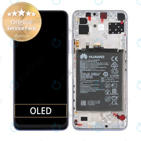 Huawei Nova 7 - LCD Displej + Dotykové Sklo + Rám + Baterie (Space Silver) - 02353NSA