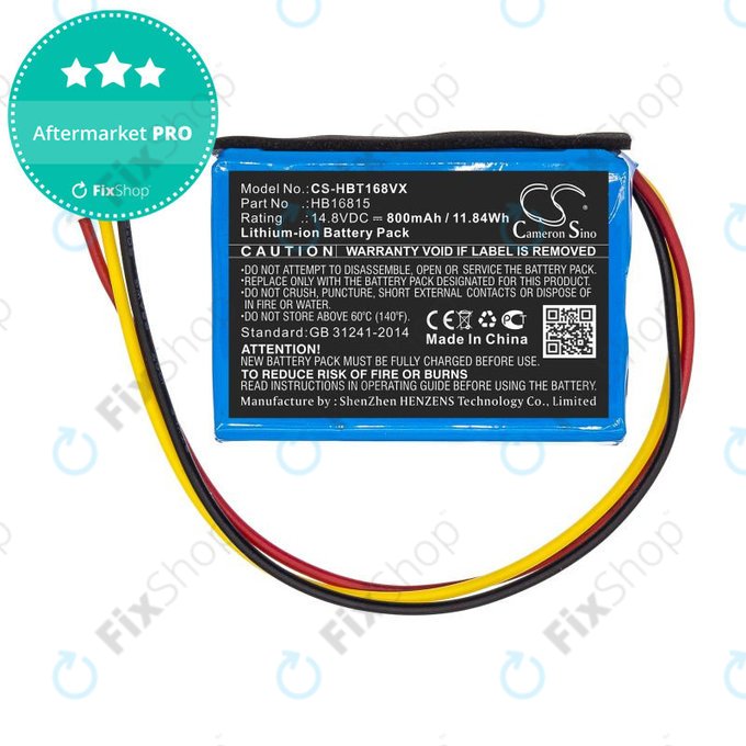 Baterie pro Hobot 168, 188, 198, 268, 288, 298, 368, 388, 800mAh, Li-Ion, 14.8V, HB16815, HQ