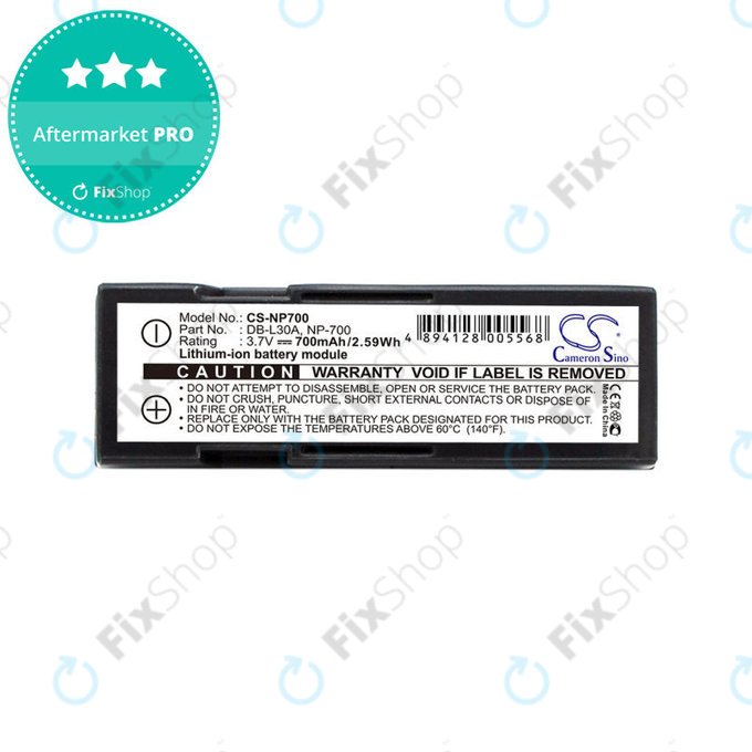 Baterie pro Minolta Dg-X50-K, Pentax Optio Z10, Samsung L77, Sanyo, 700mAh, Li-Ion, 3.7V, NP-700, HQ