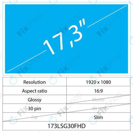 17.3 LCD Slim Lesklý 30 pin FHD