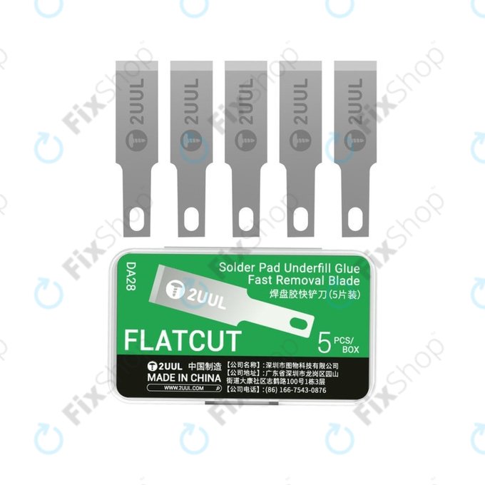 Čepele na odstraňování underfill lepidla, plochý řez, 2UUL DA28, 5ks/balení