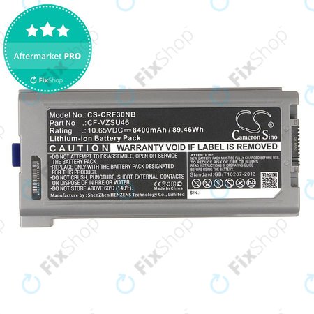 Baterie pro Panasonic Toughbook CF-30, 31, 53, 8400mAh, Li-Ion, 10.65V, CF-VZSU46, HQ