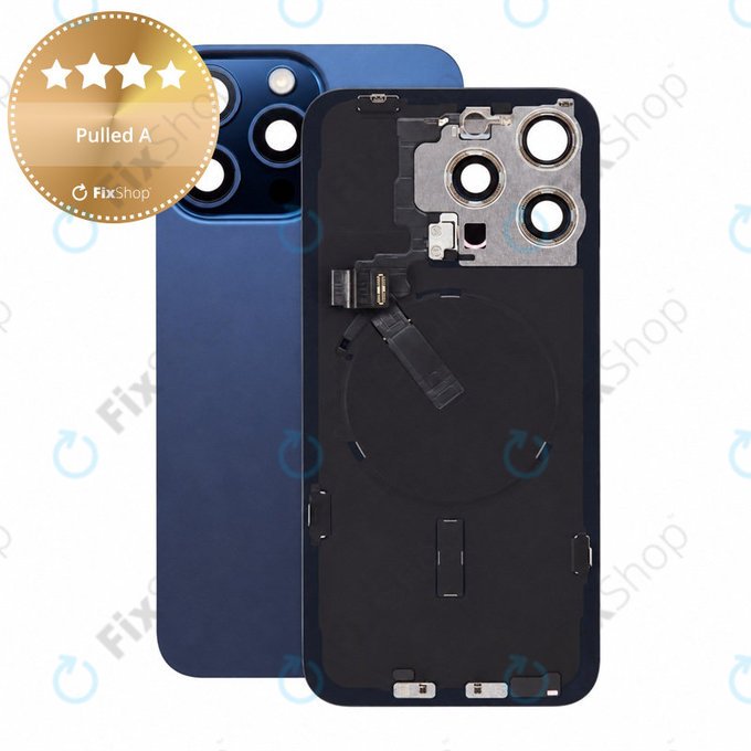Sklo zadního housingu pro iPhone 15 Pro Max, Blue Titanium, Pulled A