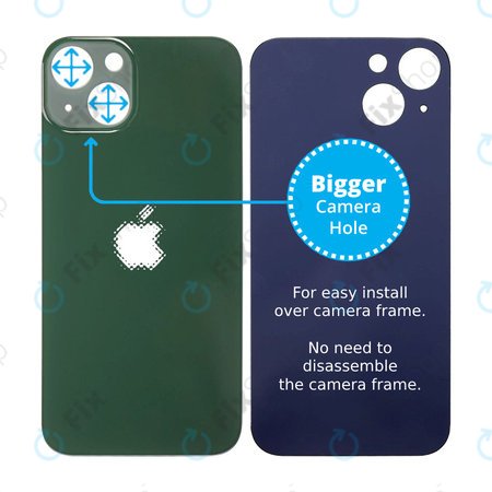 Apple iPhone 13 - Sklo Zadního Housingu se Zvětšeným Otvorem na Kameru (Green)