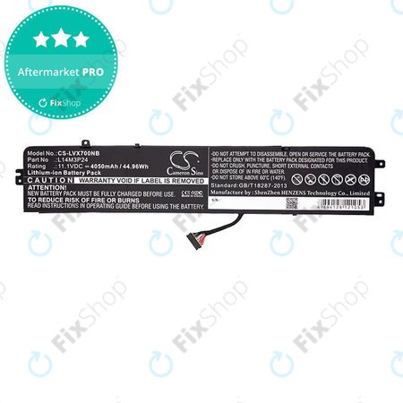 Baterie pro Lenovo Ideapad 700, Legion Y520, R720, 4050mAh, Li-Ion, 11.1V, L14M3P24, HQ