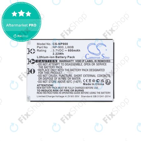 Baterie pro Agfa, Aosta, Avant, Benq, Minolta, Olympus, Polaroid, 600mAh, Li-Ion, 3.7V, Li-80B, HQ