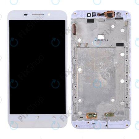 Asus Zenfone Max ZC550KL - LCD Displej + Dotykové sklo + Rám (Bílá) - 90AX0102-R20020