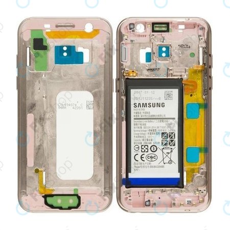 Samsung Galaxy A3 A320F (2017) - Střední Rám + Baterie (Zlatá) - GH82-13667B Genuine Service Pack