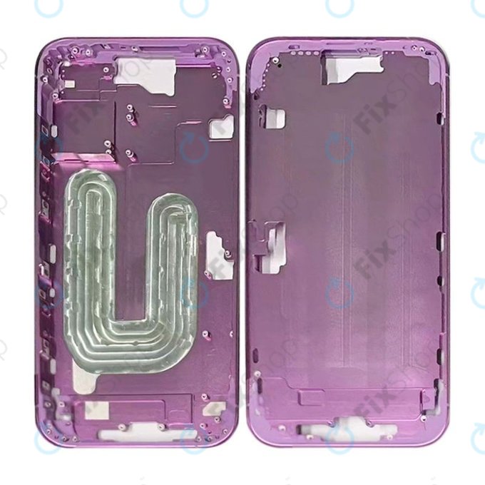 Apple iPhone 16 - Střední rám + Tlačítka zapínání + Hlasitosti (Pink)