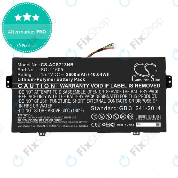 Baterie pro Acer SF713-51, 2600mAh, Li-Pol, 15.4V, SQU-1605, HQ