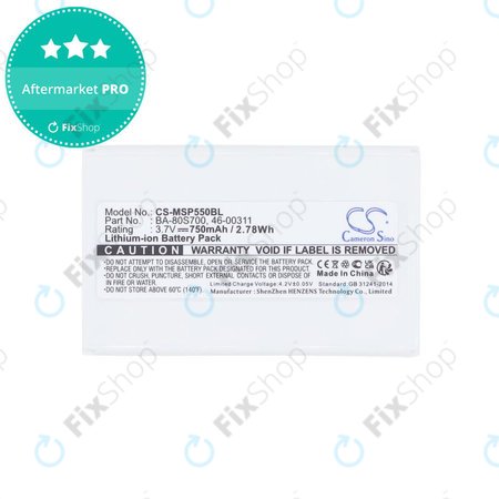 Baterie pro Cipherlab 8300-L, Metrologic MK5502, 750mAh, Li-Ion, 3.7V, BA-80S700, HQ