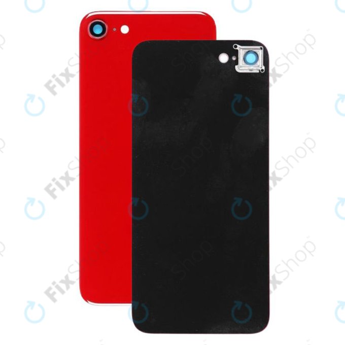 Apple iPhone 8 - Sklo Zadního Housingu + Sklíčko Zadní Kamery (Red)