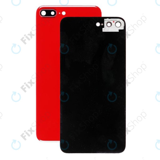 Apple iPhone 8 Plus - Sklo Zadního Housingu s Držákem Kameryy (Red)