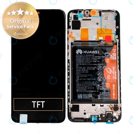 Huawei P smart (2020) - LCD Displej + Dotykové Sklo + Rám + Baterie (Midnight Black) - 02353RJT Genuine Service Pack