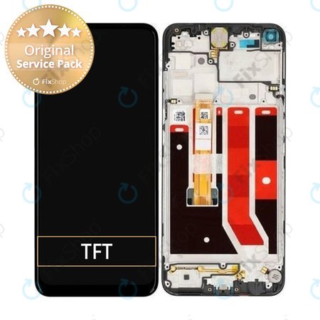 Oppo A53s - LCD Displej + Dotykové Sklo + Rám (Black) - O-4905105 Genuine Service Pack