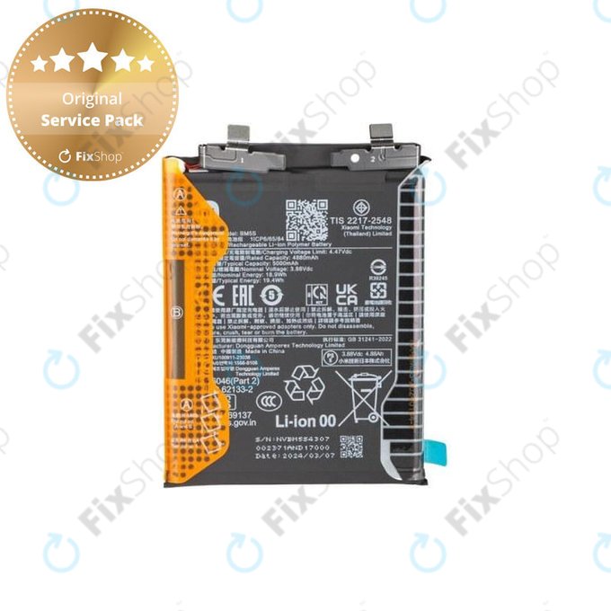 Baterie pro Xiaomi 13T Pro, 5000mAh, BM5S, 1330103000035B, Genuine Service Pack