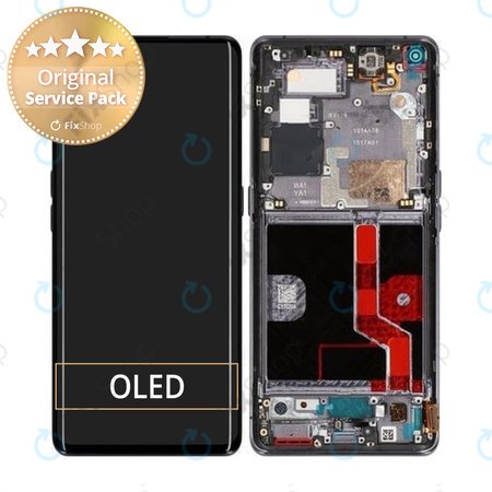 Oppo Find X2 Pro - LCD Displej + Dotykové Sklo + Rám (Black) - 4903839 Genuine Service Pack