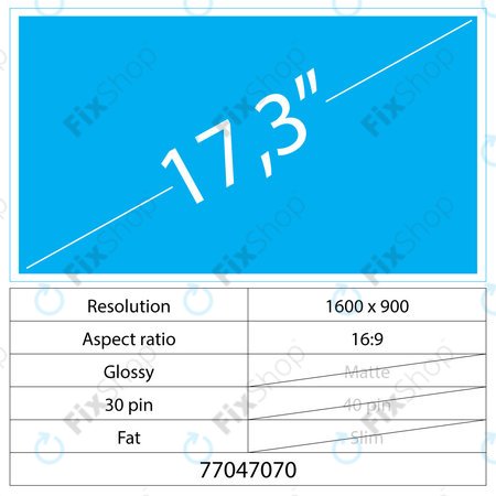 17.3 LCD Fat Lesklý 30 pin HD+