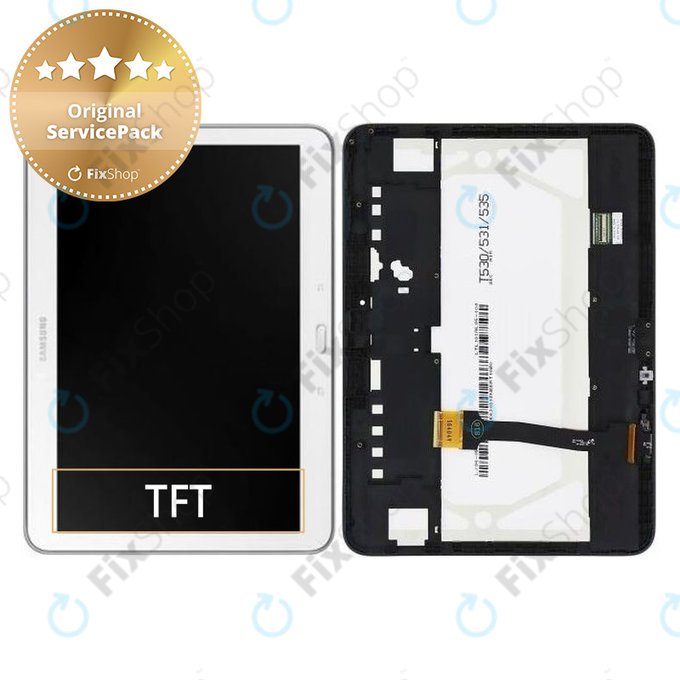 Samsung Galaxy Tab 4 10.1 T530 - LCD Displej + Dotykové Sklo + Rám (White) - GH97-15849B Genuine Service Pack