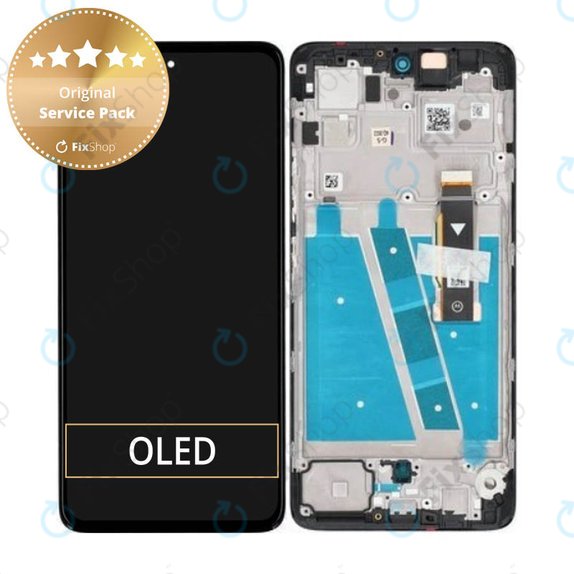 Motorola Moto G72 XT2255 - LCD Displej + Dotykové sklo + Rám (Meteorite Gray) - 5D68C21701 Genuine Service Pack