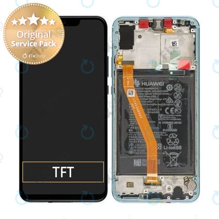 Huawei Nova 3 - LCD Displej + Dotykové Sklo + Rám + Baterie (Airy Blue) - 02352BQN, 02352DTJ Genuine Service Pack